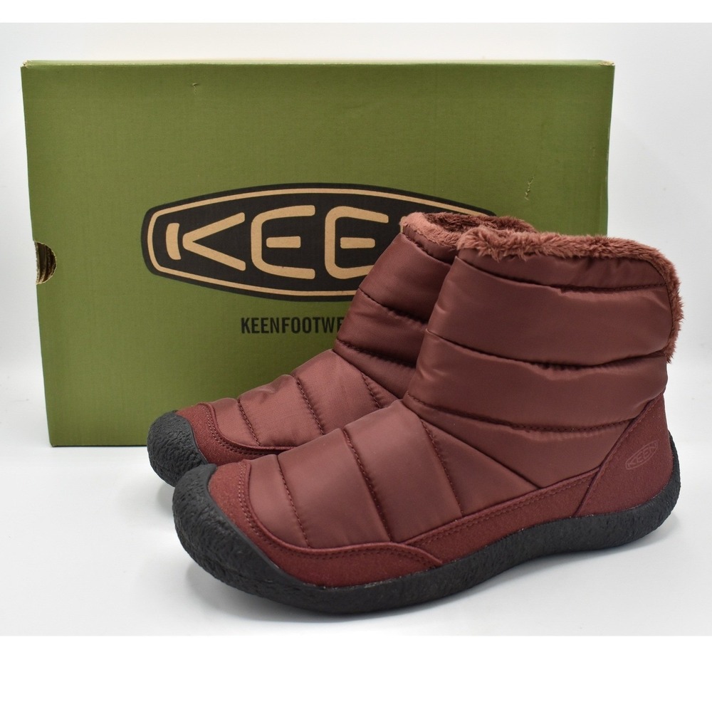 KEEN Howser Fold Down Boots Women 8.5 Andorra Burgundy Quilted Puffer New